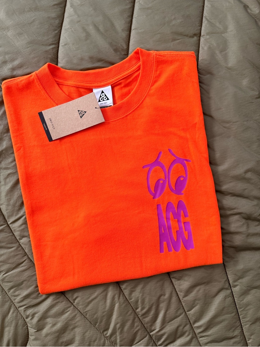 Nike ACG🔺Orange Short Sleeve Tee with Purple Graphic